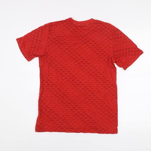 adidas Boys Red Logo T-Shirt 13-14 Years Short Sleeve Cotton Sports Top