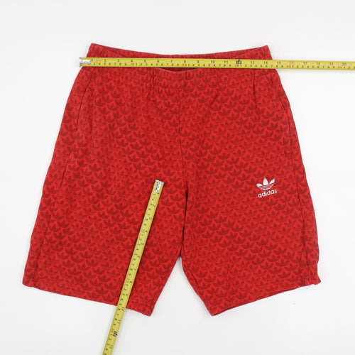 Adidas Boys Red Athletic Jersey Shorts 15-16 Years Casual Sportswear