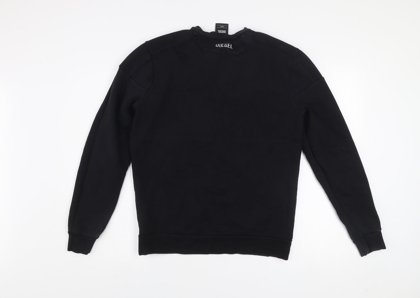 Diesel Men's Black Small Pullover Sweatshirt Logo Crew Neck