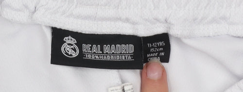 Real Madrid Boys White Football Athletic Shorts 11-12 Years Polyester