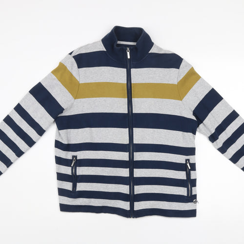 Viyella Women’s Blue Striped Zip-Up Cotton Stretch Jacket XL