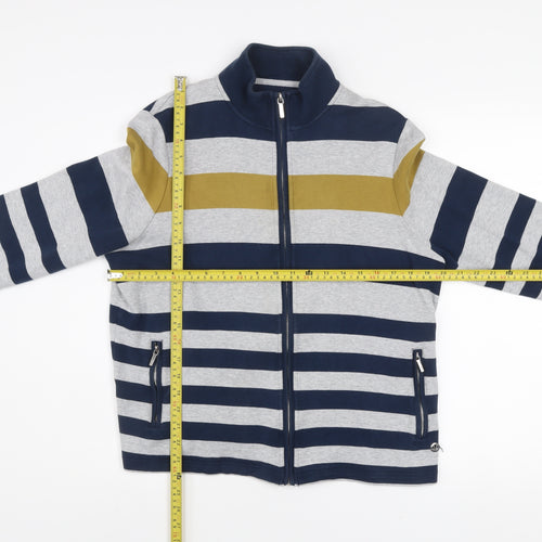 Viyella Women’s Blue Striped Zip-Up Cotton Stretch Jacket XL