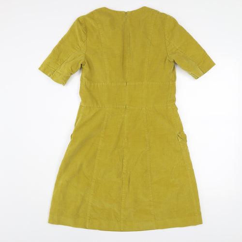 Boden Women Green A-Line Corduroy Beaded Knee Length Dress Size 10