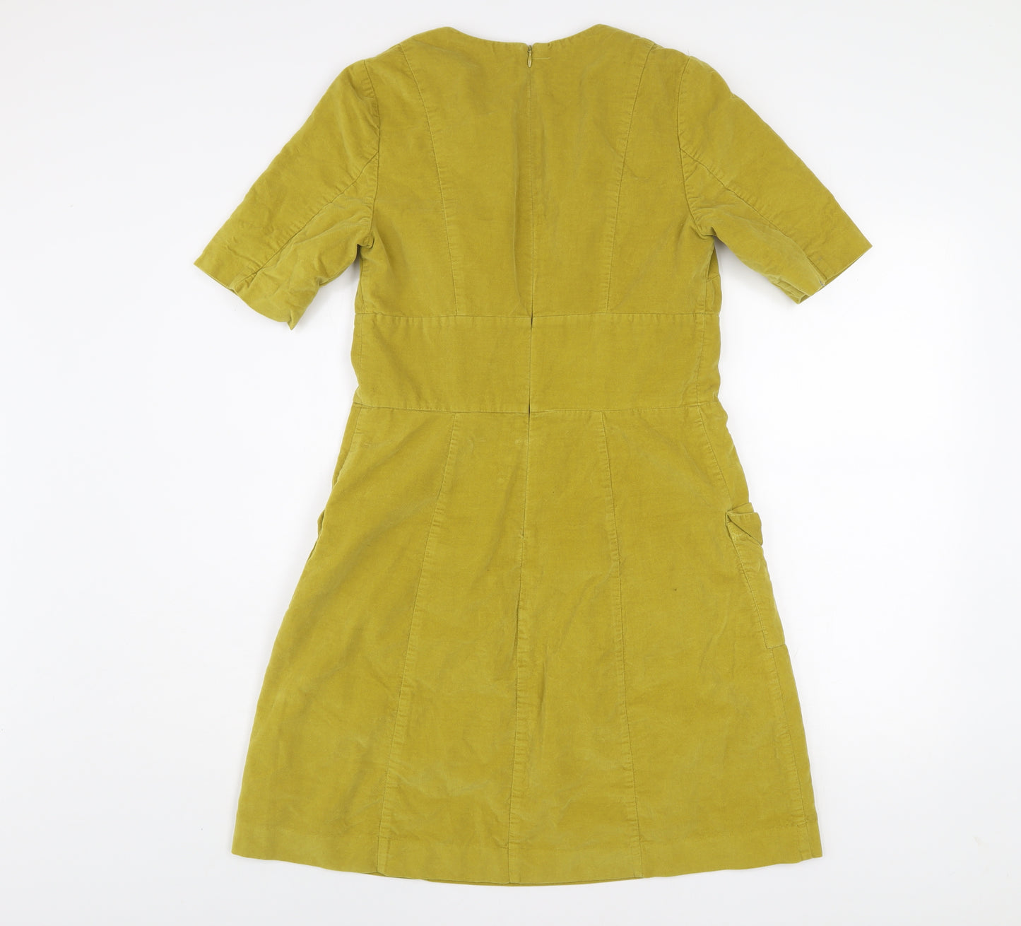 Boden Women Green A-Line Corduroy Beaded Knee Length Dress Size 10