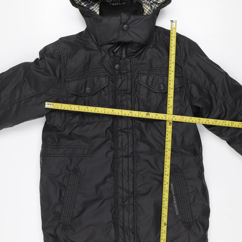 Rocha John Rocha Boys Black Hooded Parka Coat 13-14 Years Lined Winter Jacket