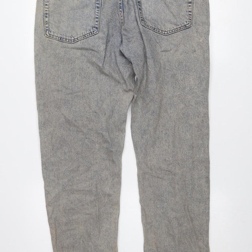 Topman Men’s Blue Acid Wash Relaxed Fit Straight Jeans W32 L34
