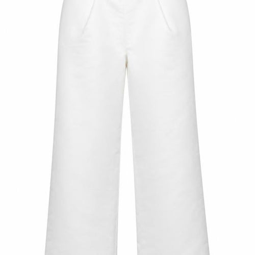 Boohoo Premium Women White UK 8 Wide-Leg High Waist Trousers