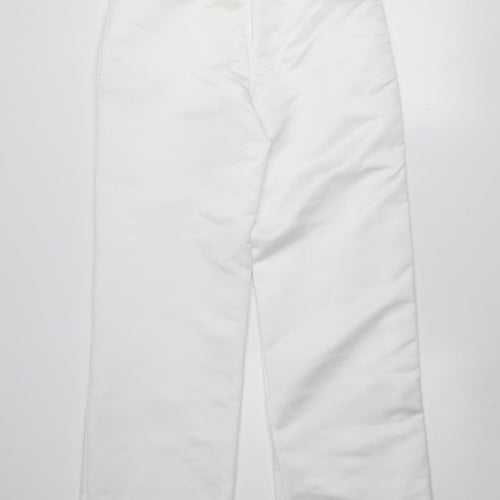 Boohoo Premium Women White UK 8 Wide-Leg High Waist Trousers