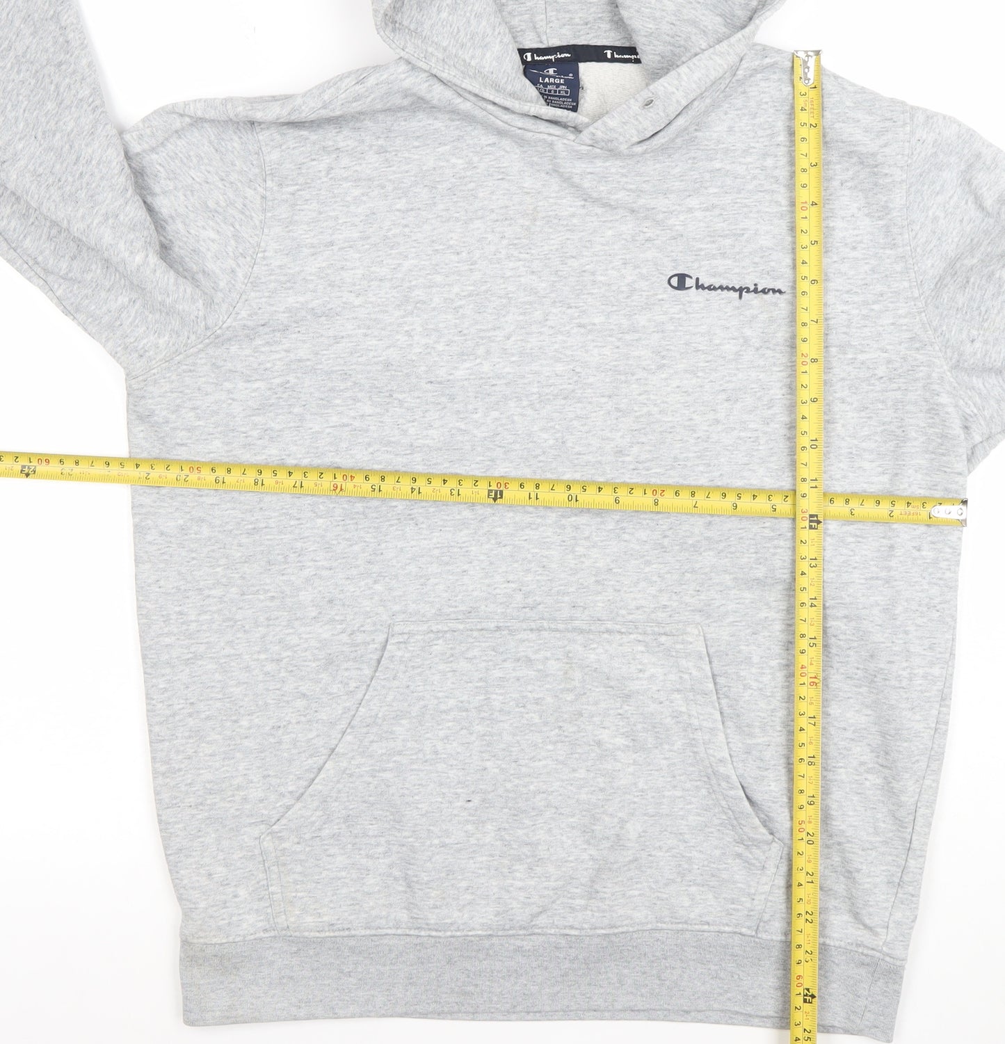 Champion Womens Grey Pullover Hoodie L 58% Cotton 42% Polyester