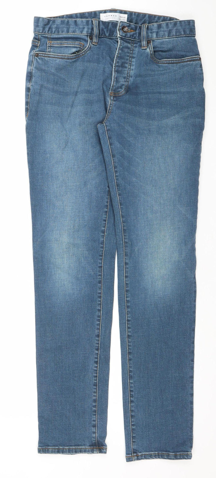 Topman Men Blue Slim Stretch Denim Jeans W30 L32 Classic Casual