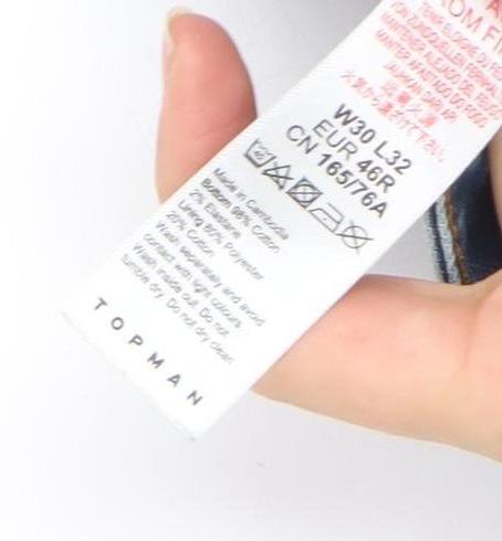 Topman Men Blue Slim Stretch Denim Jeans W30 L32 Classic Casual