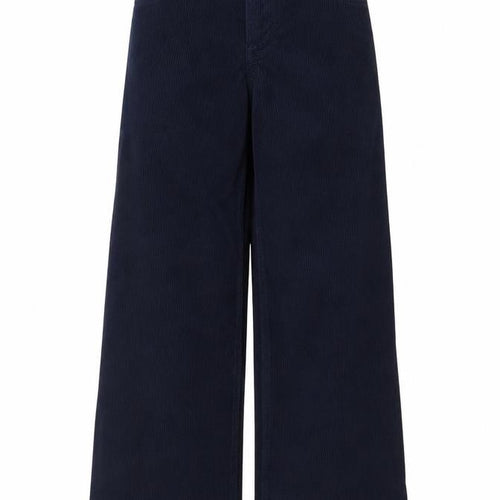 Pull&Bear Womens Blue Corduroy Wide-Leg Trousers Size 4