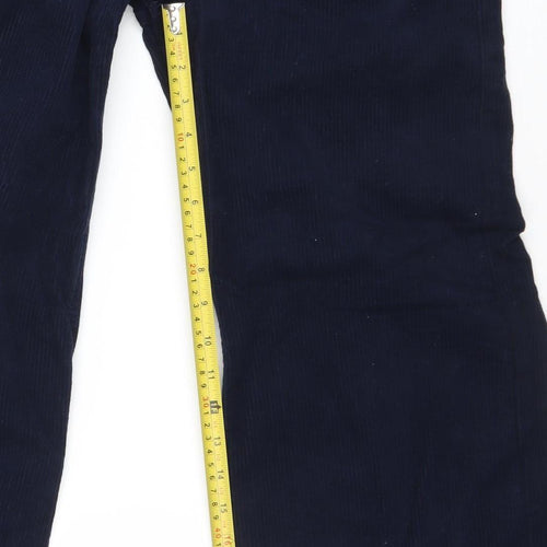 PULL&BEAR Womens Blue Corduroy Wide-Leg Trousers Size 4