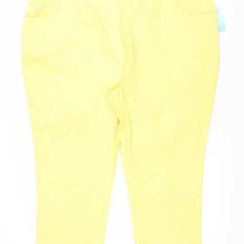 Damart Women’s Yellow Cropped Jeans Size 20 Regular Fit Cotton Blend