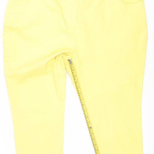 Damart Women’s Yellow Cropped Jeans Size 20 Regular Fit Cotton Blend