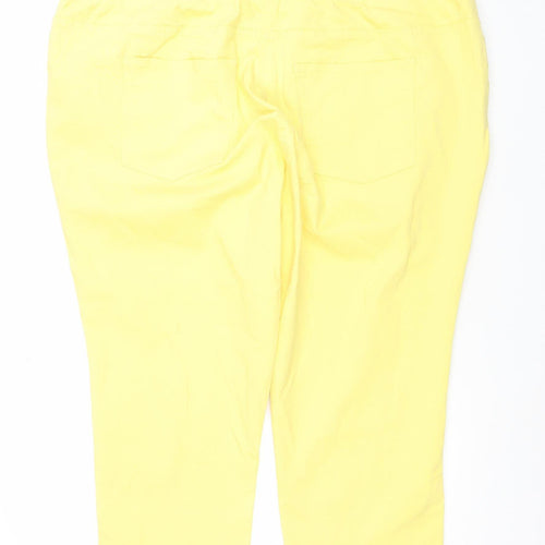 Damart Women’s Yellow Cropped Jeans Size 20 Regular Fit Cotton Blend