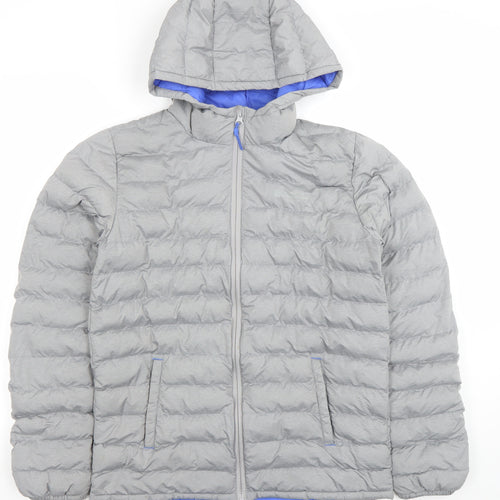 Mountain Warehouse Boys Grey Hooded Puffer Jacket 13 Years Lightweight Winter Coat