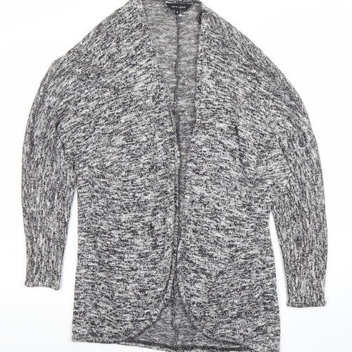 New Look Women's Grey Knit Open Front Cardigan Size 8