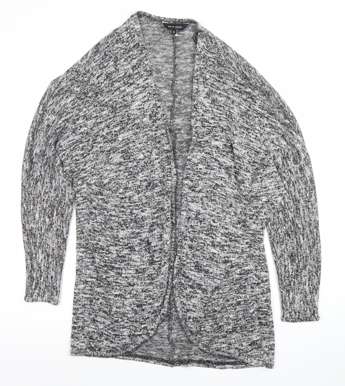 New Look Women's Grey Knit Open Front Cardigan Size 8