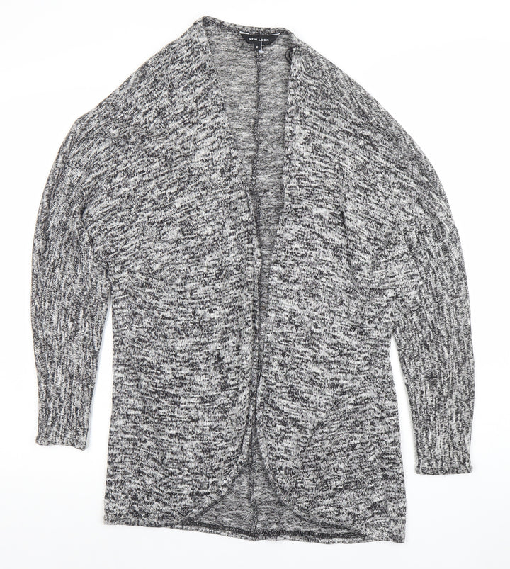 New Look Women's Grey Knit Open Front Cardigan Size 8