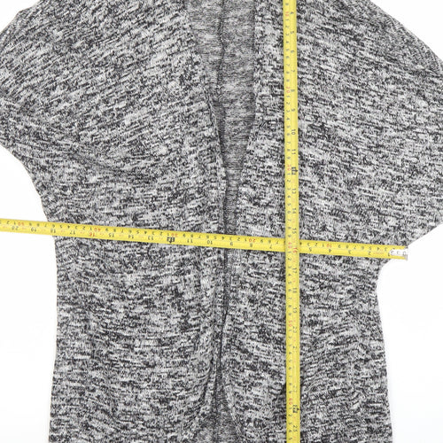 New Look Women's Grey Knit Open Front Cardigan Size 8