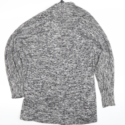New Look Women's Grey Knit Open Front Cardigan Size 8