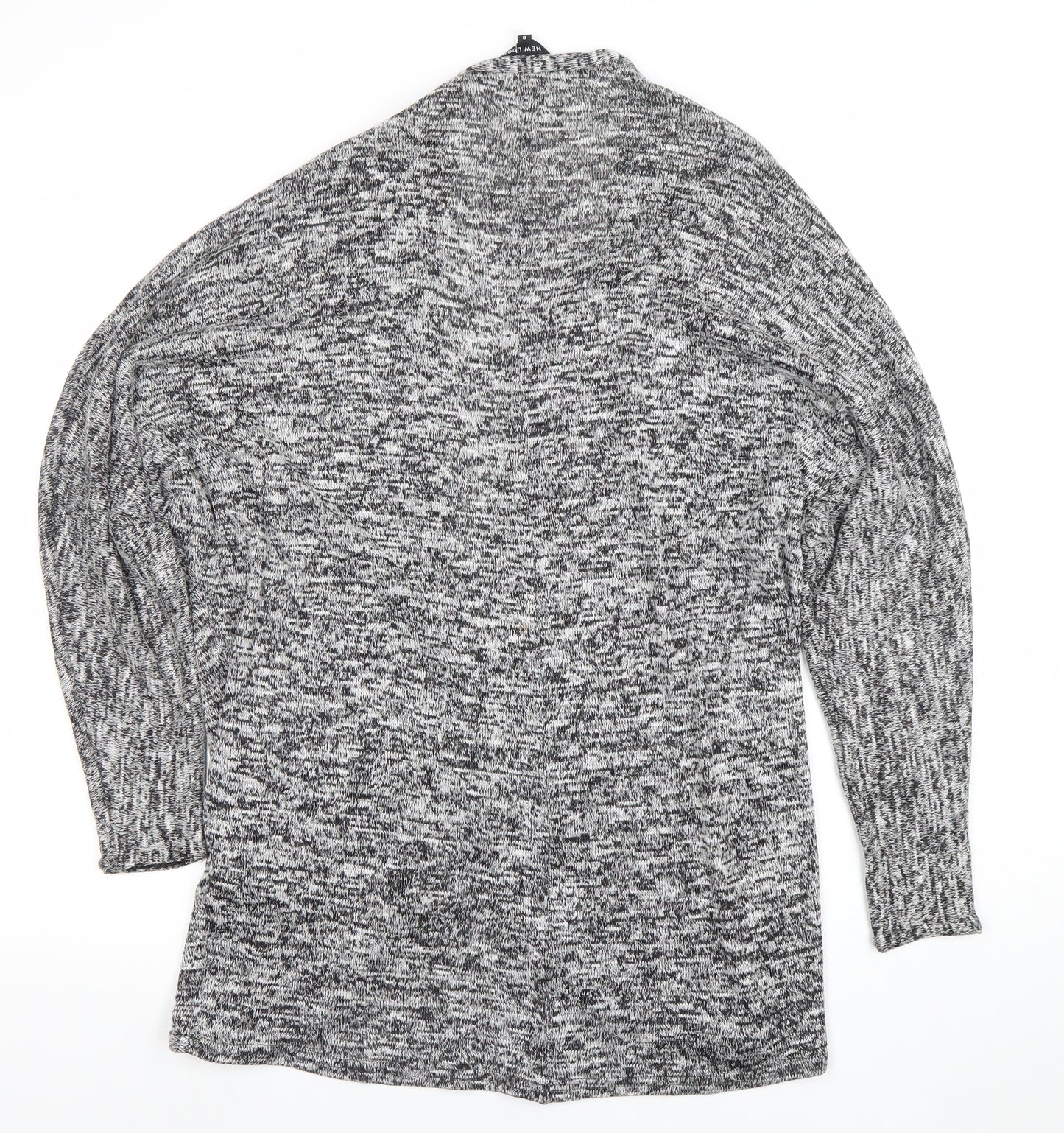 New Look Women's Grey Knit Open Front Cardigan Size 8
