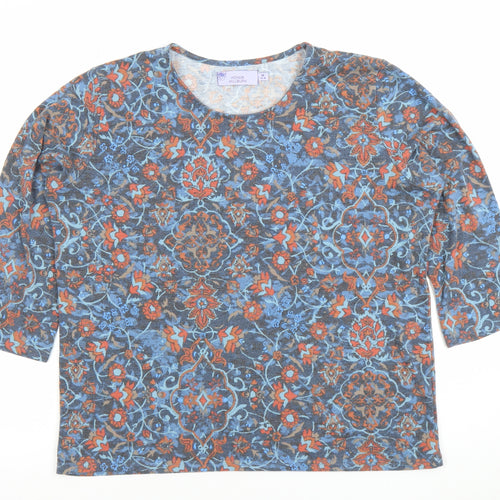 Honor Millburn Women's Multicoloured Floral 3/4 Sleeve Jersey Top Size 14-16