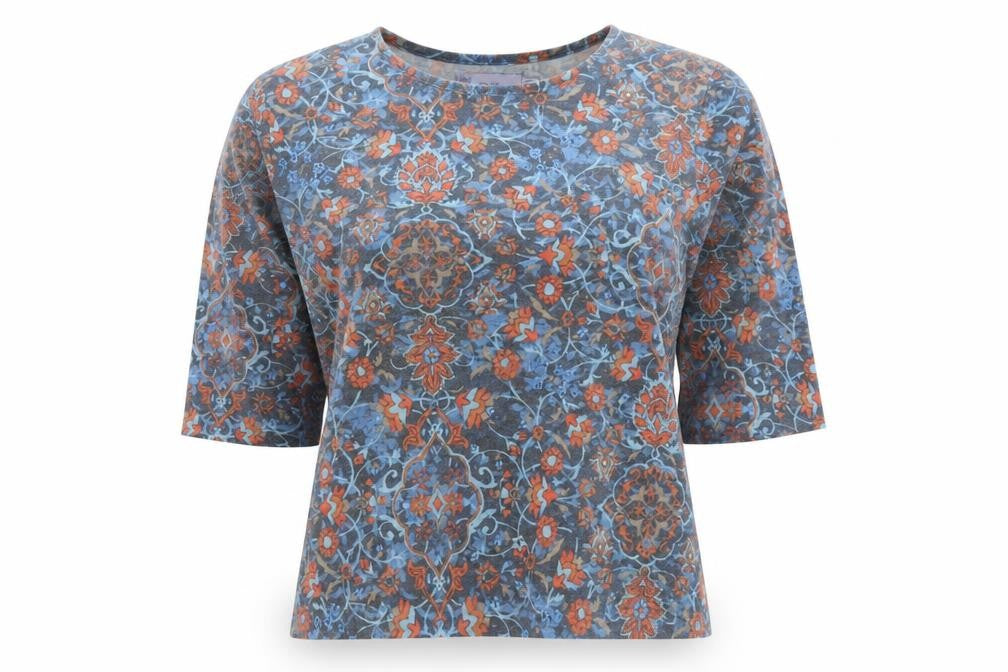 Honor Millburn Women's Multicoloured Floral 3/4 Sleeve Jersey Top Size 14-16