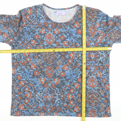 Honor Millburn Women's Multicoloured Floral 3/4 Sleeve Jersey Top Size 14-16