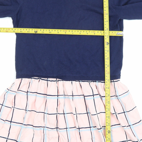 Gap Kids Teens Multicoloured Fit & Flare Dress 13Yrs Long Sleeve Cotton Rayon