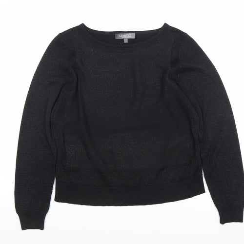 Marks and Spencer Women’s Black Knit Long Sleeve Zip Back Blouse Size 14