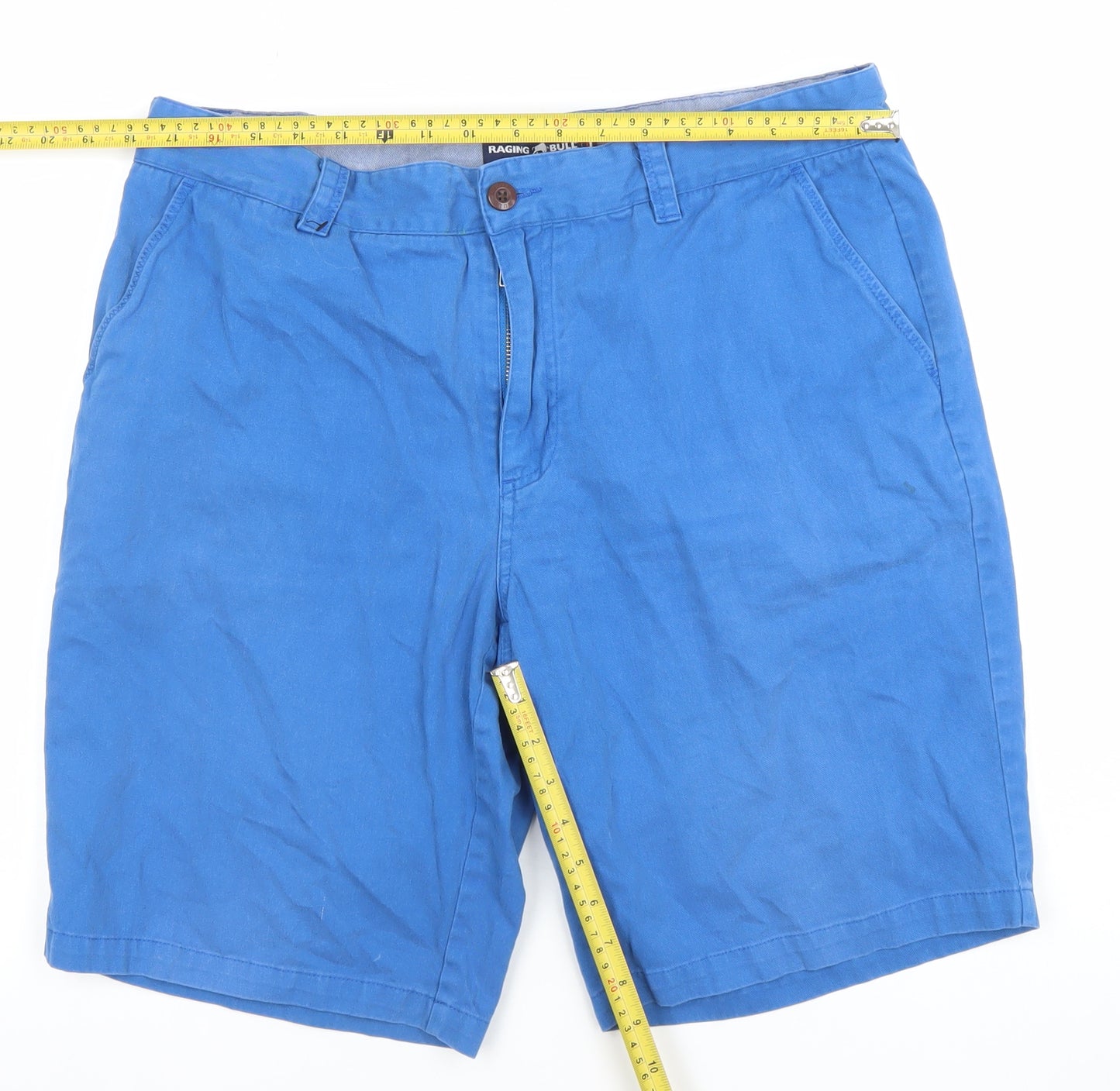 Raging Bull Men's Blue 38 Chino Shorts Cotton Casual Summer