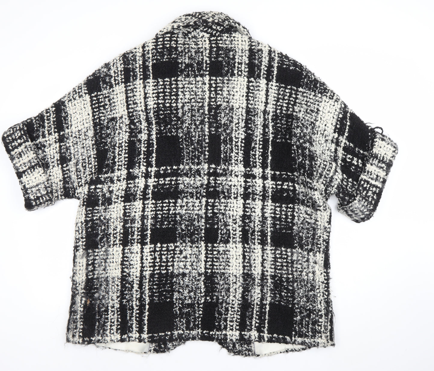 Per Una Speziale Women's Black Checked Wool Blend Blazer Size 16