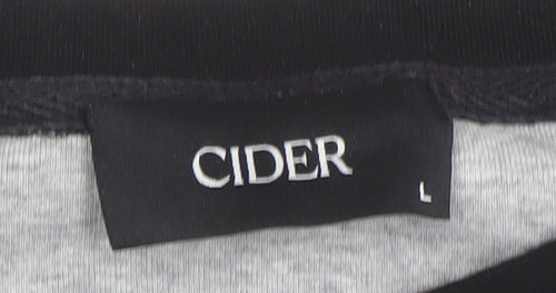 Cider Womens Grey Black Long Sleeve Bodysuit L