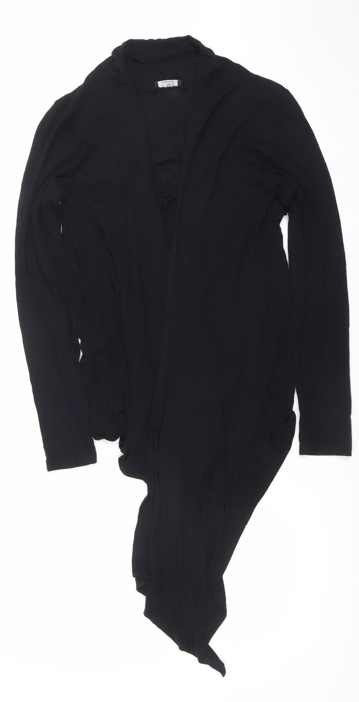 C.M.D Womens Black V-Neck Long Sleeve Cardigan Size M