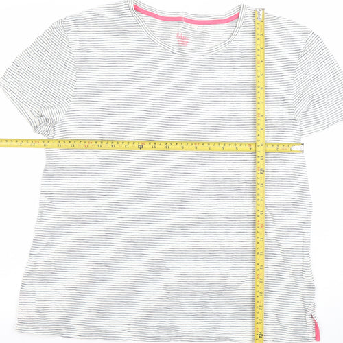Boden Women’s White Striped Jersey T-Shirt Size L