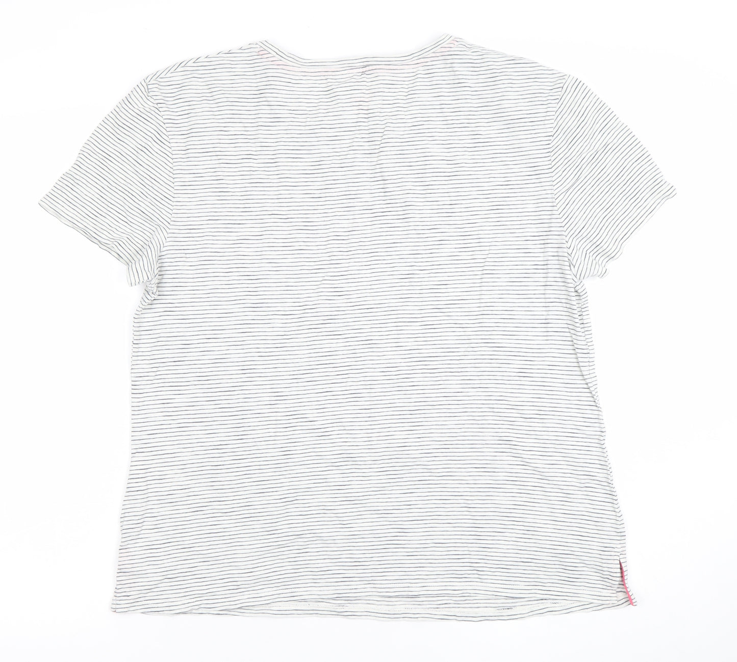 Boden Women’s White Striped Jersey T-Shirt Size L