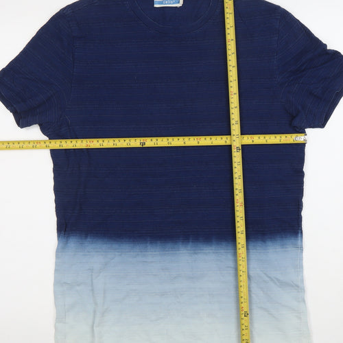 Celio Men Blue Ombre Cotton Short Sleeve T-Shirt Size M