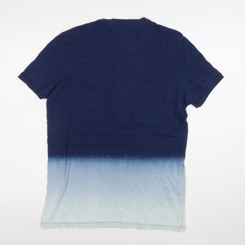Celio Men Blue Ombre Cotton Short Sleeve T-Shirt Size M