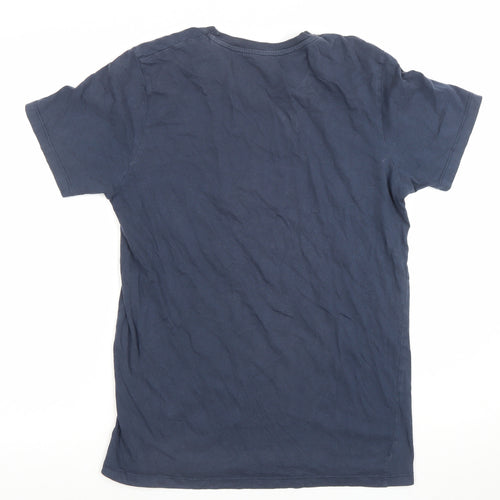 Jack & Jones Mens Blue Originals Graphic Crew Neck Cotton T-Shirt Size M