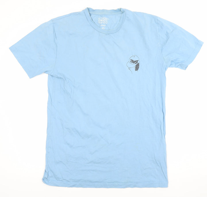 Dusty Luvin Blue Organic Cotton Graphic T-Shirt Women’s Large