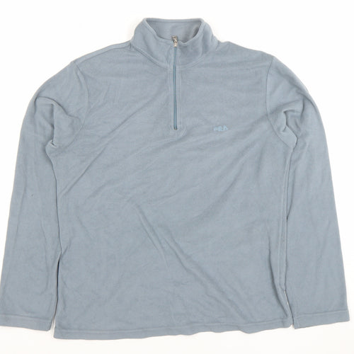 Fila Women Blue 1/2 Zip Fleece Pullover Sweatshirt Size 12