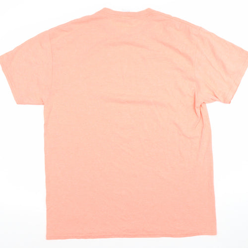 Delta Mens Orange Sarasota Florida Graphic Cotton T-Shirt Size L