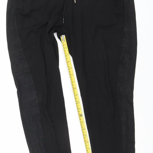 River Island Womens Black Jogger Trousers Size M Stretch Activewear
