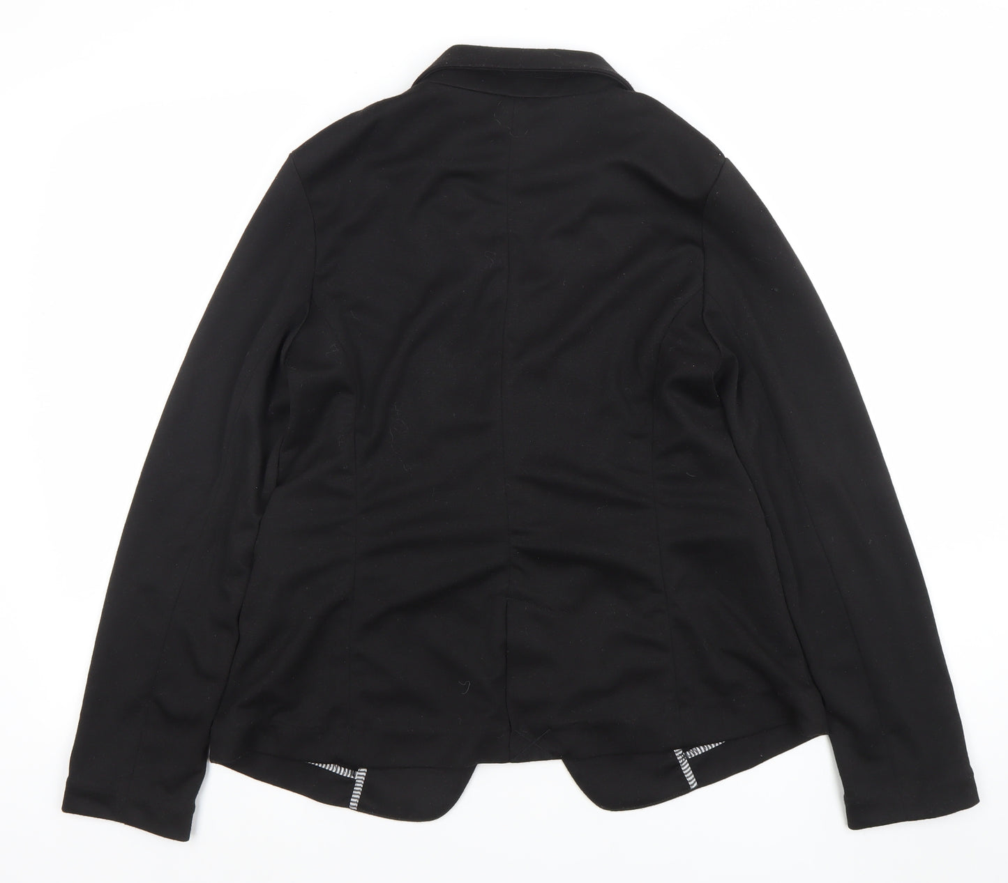 Olivia Moon Women's Black L Blazer Single-Breasted Stretch Jacket