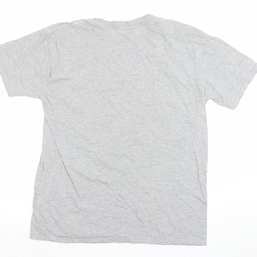 Gildan Men's Grey Funny Beard Graphic Softstyle T-Shirt Size M