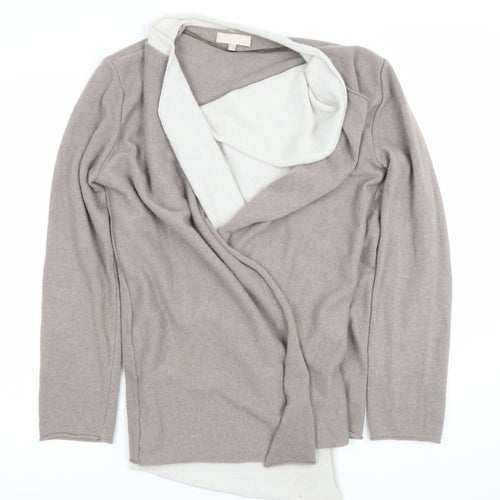Benetton Women’s Beige Merino Wool Blend Long Sleeve Cardigan L
