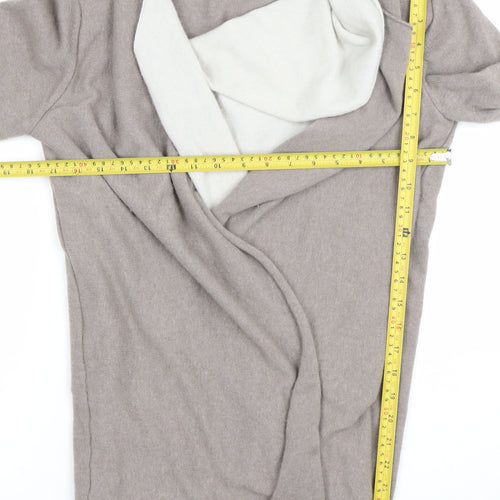 Benetton Women’s Beige Merino Wool Blend Long Sleeve Cardigan L