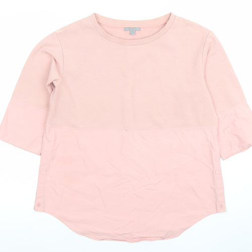 COS Womens Pink 3/4 Sleeve Cotton Blend Tunic Blouse XS